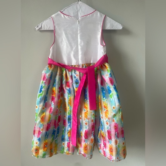 American Princess, girls size 6, lined and tulle floral rosette formal dress EUC - Picture 2 of 4